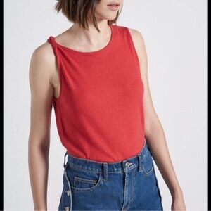 Current/Elliott The Tied Up Muscle Tank Top 
size 2 Cherry Red